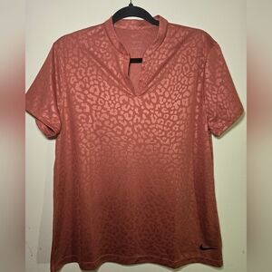 Nike Coral Leopard Print Pro Shirt